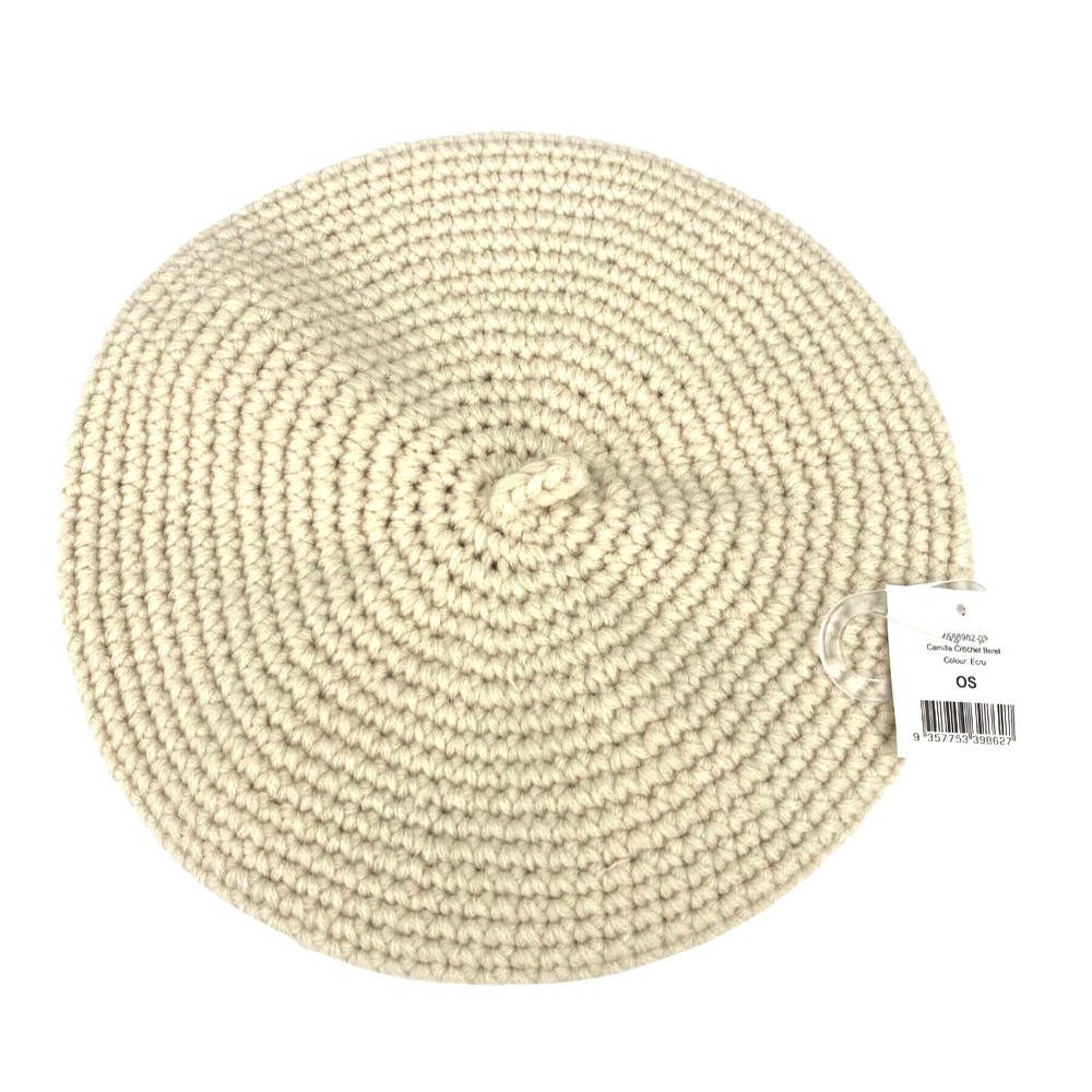 Ruby Crochet Beret Hat by Cotton On Ecru one‎ size NWT